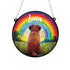 Border Terrier Rainbow Bridge Personalised Stained Glass Effect Suncatcher